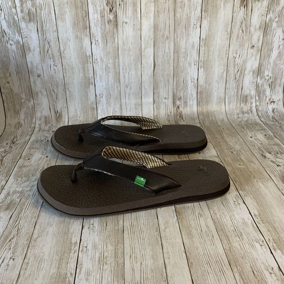 Sanuk Women's Yoga Mat Sandals Brown Size 9 Flip Flops Shoes - Picture 4 of 8